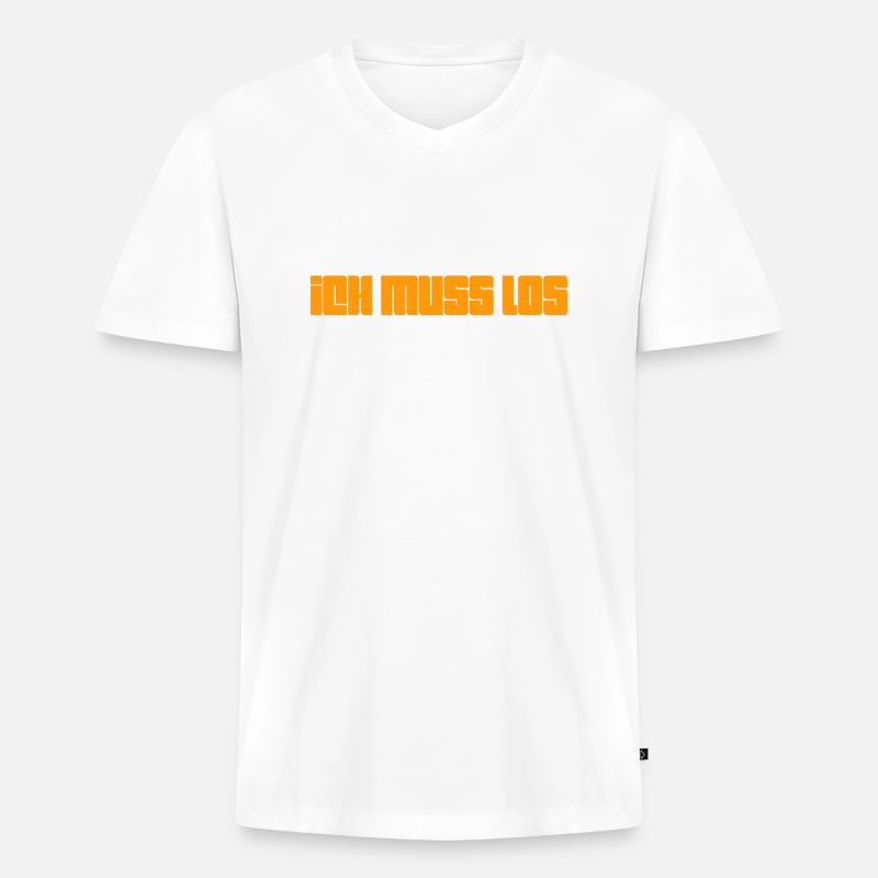 ich habe Termine - Männer Premium Bio T-Shirt mit V-Ausschnitt - Weiß