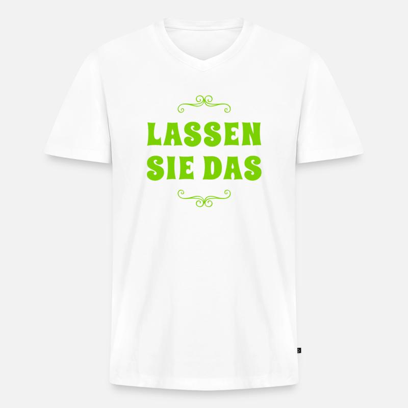 nicht weitermachen - Männer Premium Bio T-Shirt mit V-Ausschnitt - Weiß