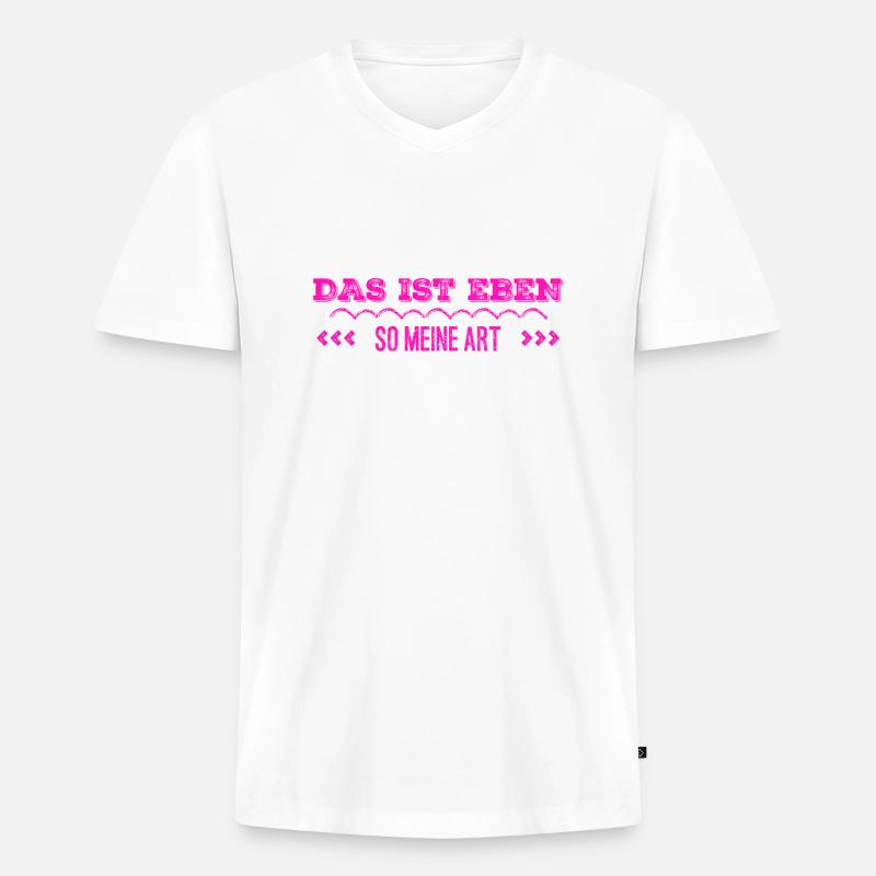 das bin ich - Männer Premium Bio T-Shirt mit V-Ausschnitt - Weiß