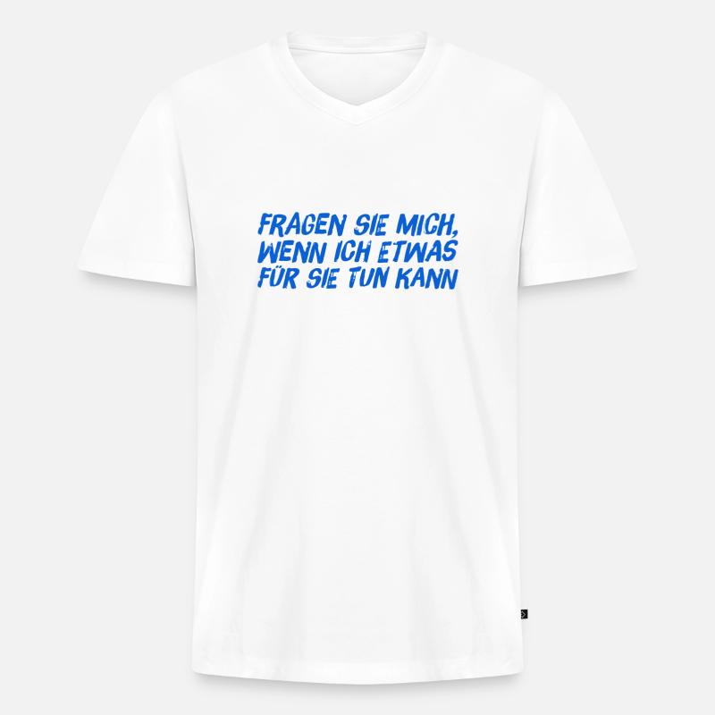 benötigen sie Hilfe? - Männer Premium Bio T-Shirt mit V-Ausschnitt - Weiß