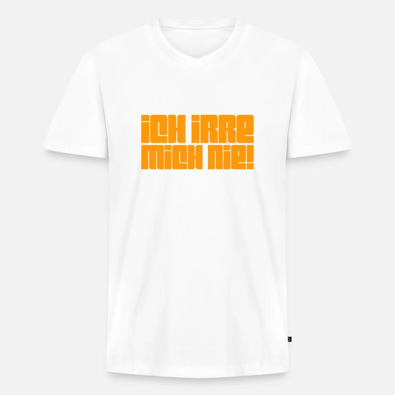 ich bin perfekt - Männer Premium Bio T-Shirt mit V-Ausschnitt - Weiß
