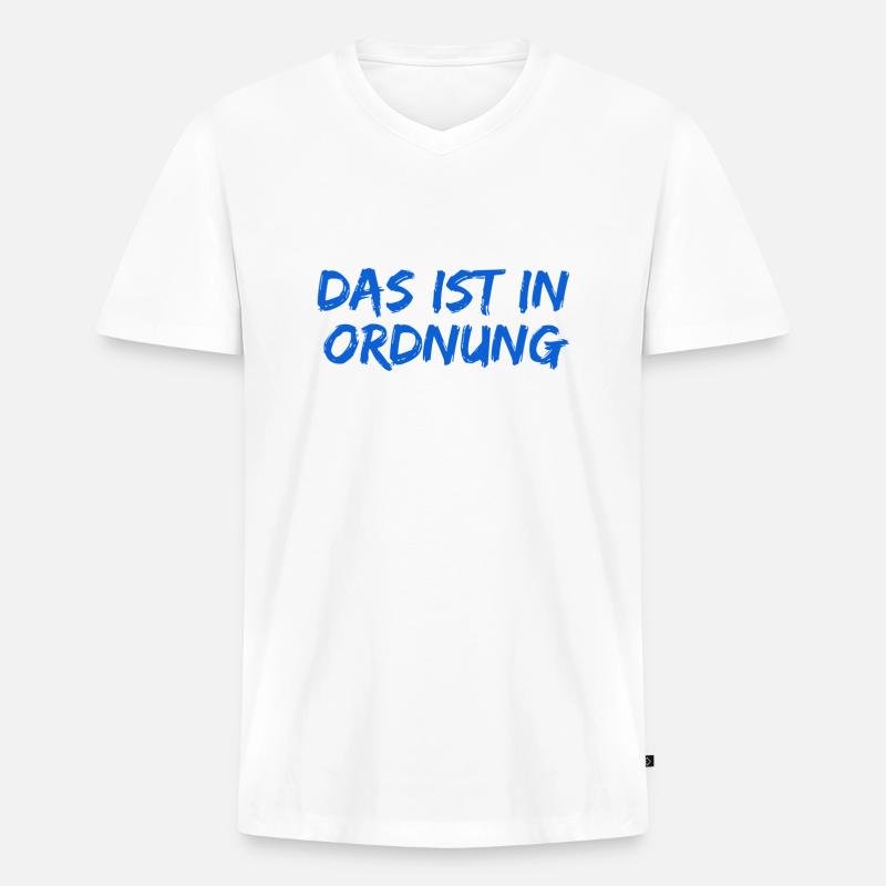 das ist kein Problem - Männer Premium Bio T-Shirt mit V-Ausschnitt - Weiß