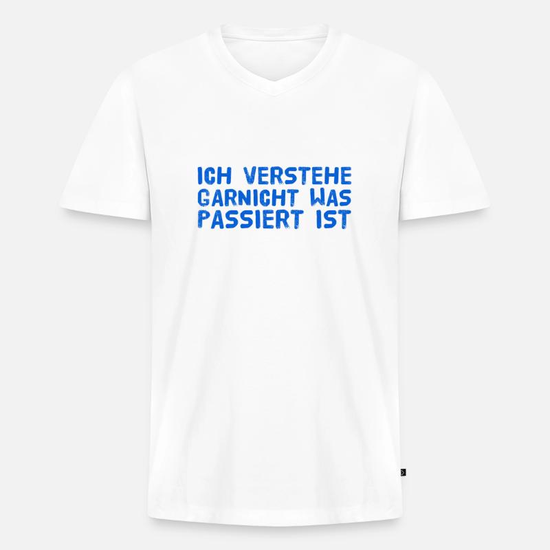 völliges Unverständnis - Männer Premium Bio T-Shirt mit V-Ausschnitt - Weiß