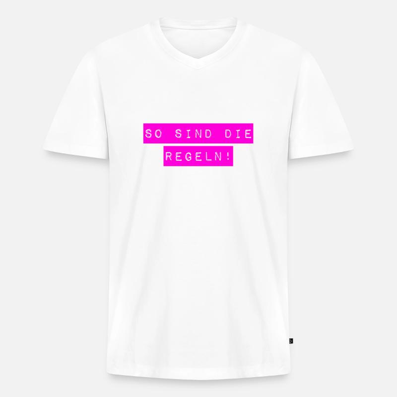 ich finde Regeln wichtig - Männer Premium Bio T-Shirt mit V-Ausschnitt - Weiß