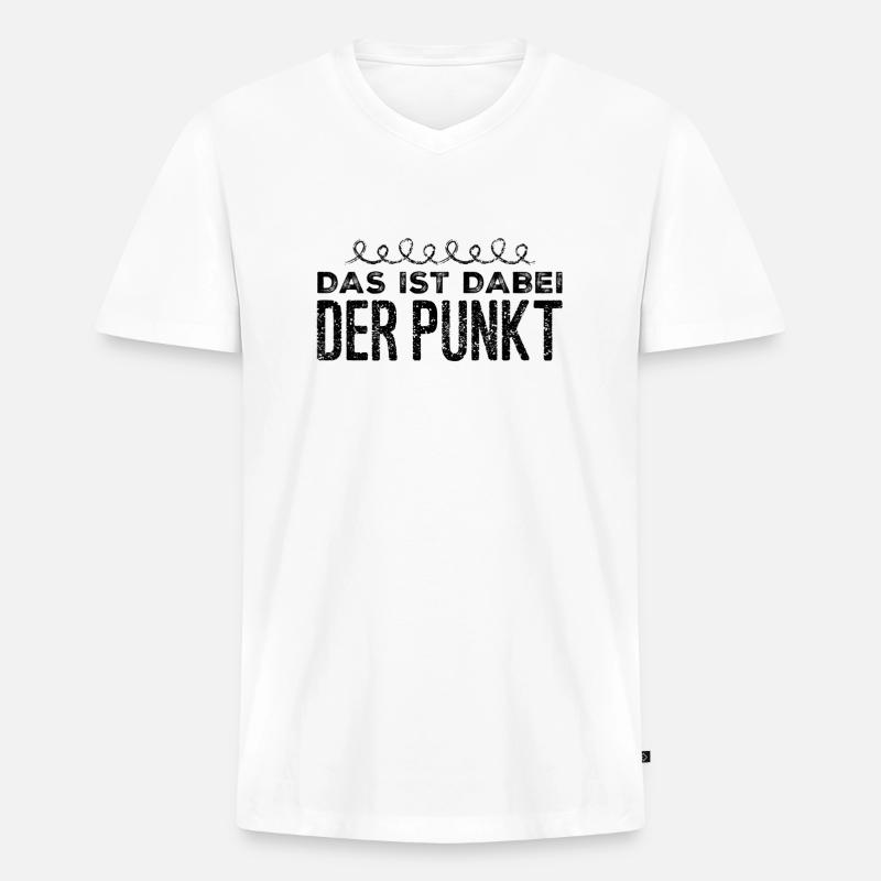 ich mache einen Punkt - Männer Premium Bio T-Shirt mit V-Ausschnitt - Weiß