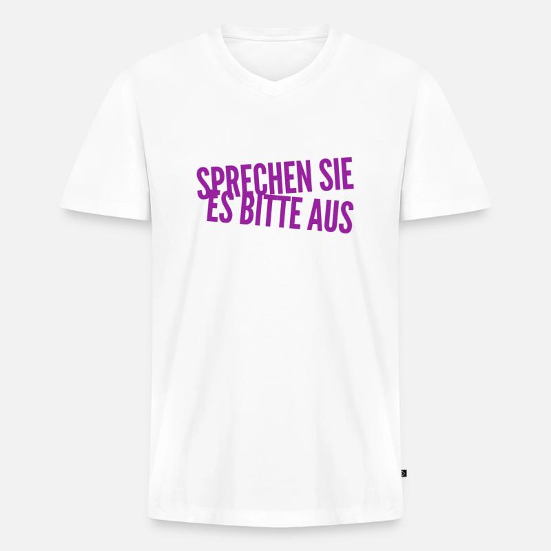 reden sie bitte laut - Männer Premium Bio T-Shirt mit V-Ausschnitt - Weiß