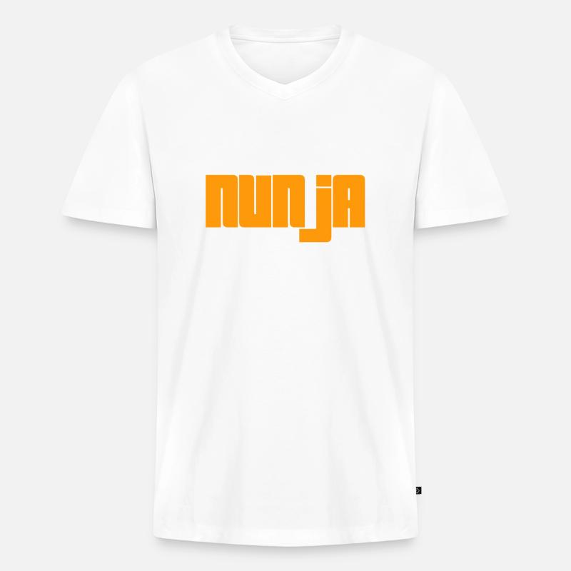 ich bin unsicher - Männer Premium Bio T-Shirt mit V-Ausschnitt - Weiß