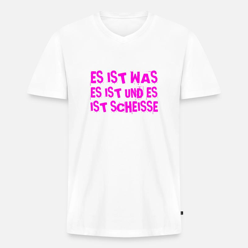 schlechte Laune - Männer Premium Bio T-Shirt mit V-Ausschnitt - Weiß