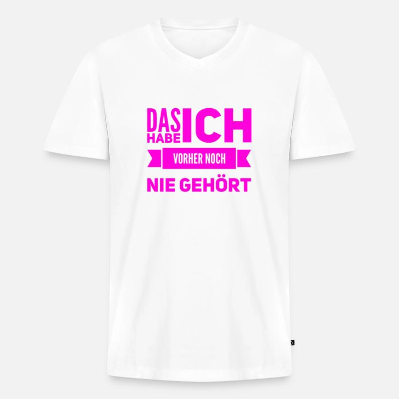 das verstehe ich nicht - Männer Premium Bio T-Shirt mit V-Ausschnitt - Weiß