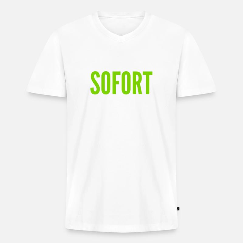es muss jetzt sein - Männer Premium Bio T-Shirt mit V-Ausschnitt - Weiß