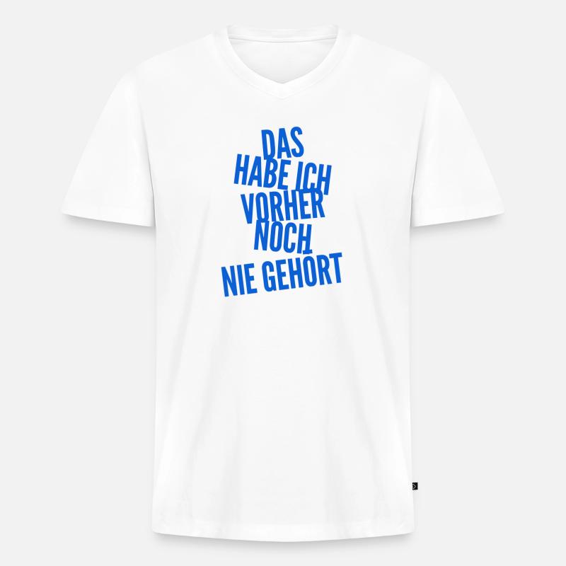 wer kennt das denn? - Männer Premium Bio T-Shirt mit V-Ausschnitt - Weiß