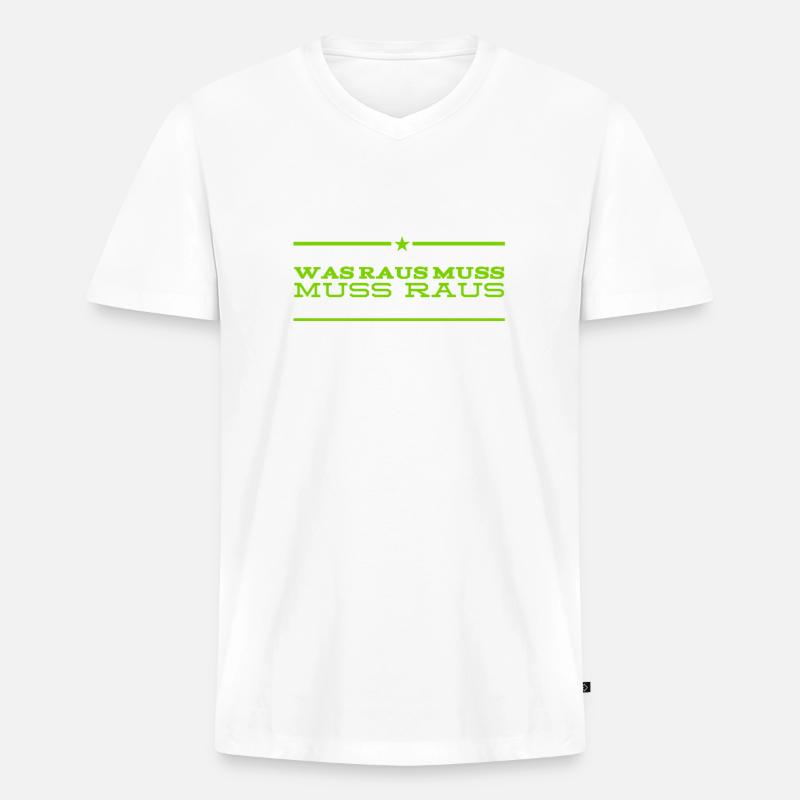 es will jetzt raus - Männer Premium Bio T-Shirt mit V-Ausschnitt - Weiß