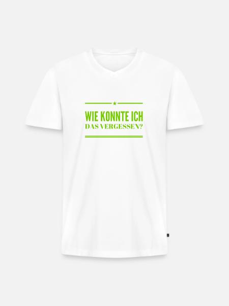 ich bin vergesslich - Männer Premium Bio T-Shirt mit V-Ausschnitt - Weiß