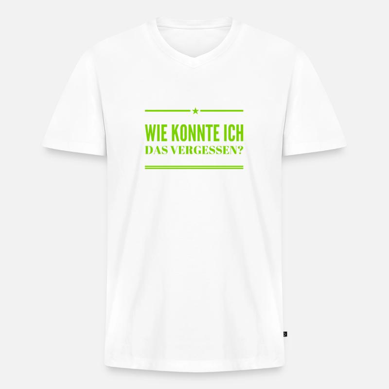 ich bin vergesslich - Männer Premium Bio T-Shirt mit V-Ausschnitt - Weiß