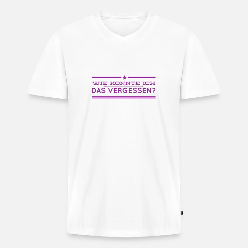 ich bin konfus - Männer Premium Bio T-Shirt mit V-Ausschnitt - Weiß