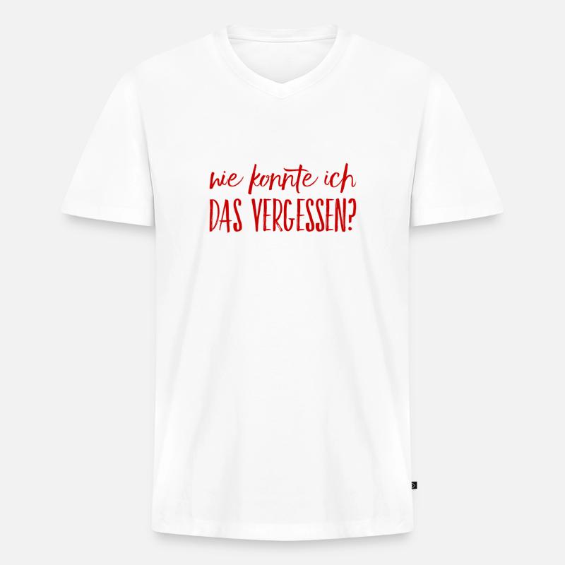 ich habe es vergessen - Männer Premium Bio T-Shirt mit V-Ausschnitt - Weiß