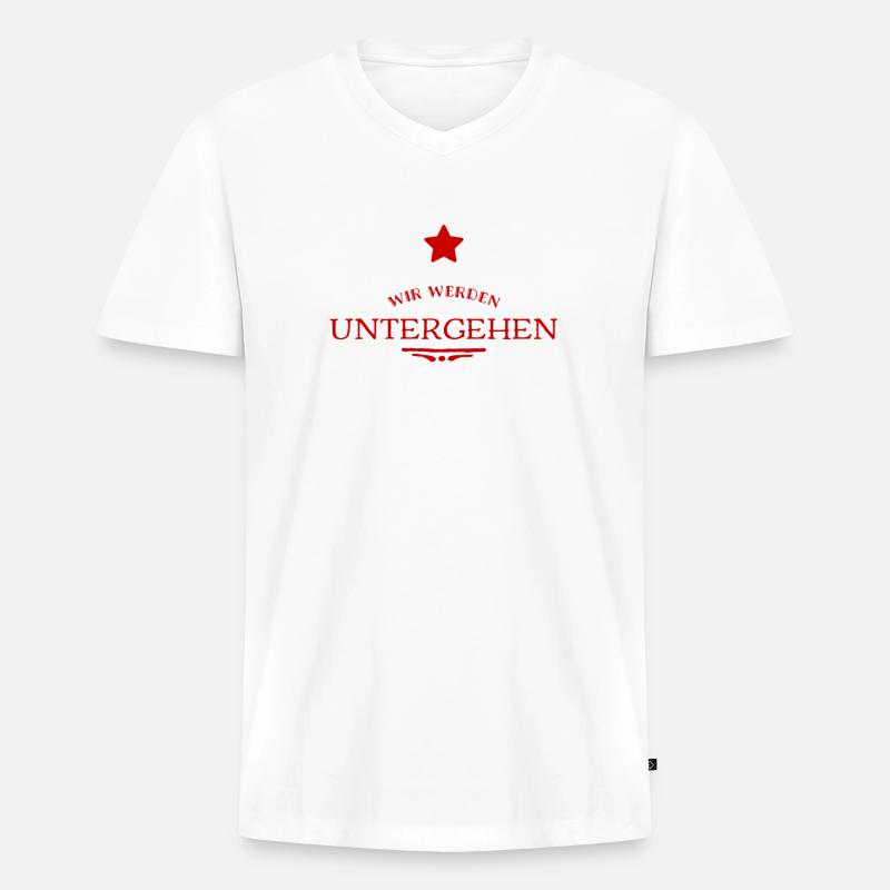 der Untergang wird kommen - Männer Premium Bio T-Shirt mit V-Ausschnitt - Weiß