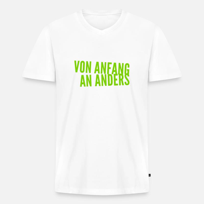 ich bin anders - Männer Premium Bio T-Shirt mit V-Ausschnitt - Weiß