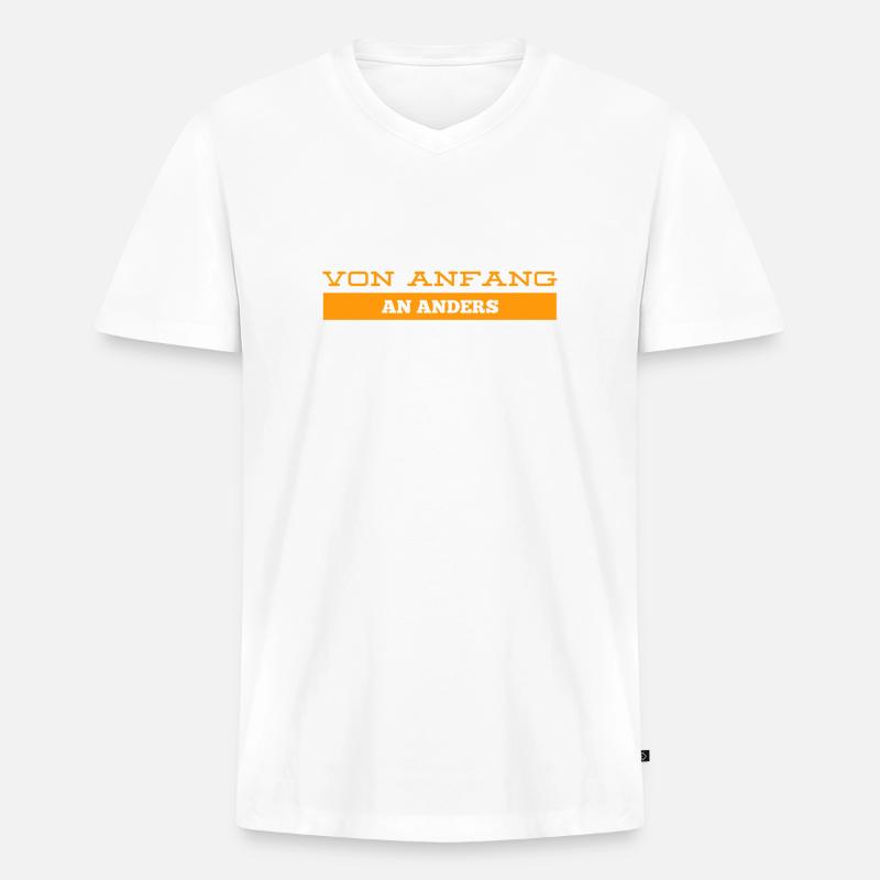 ich bin genial - Männer Premium Bio T-Shirt mit V-Ausschnitt - Weiß