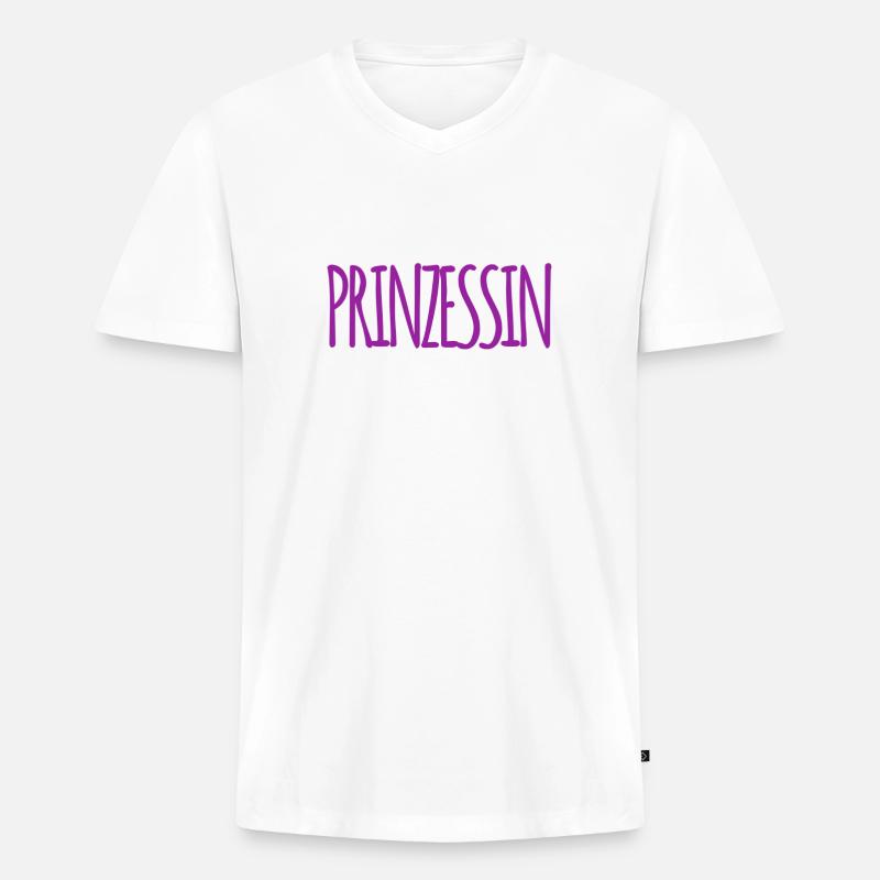 ich bin eine Prinzessin - Männer Premium Bio T-Shirt mit V-Ausschnitt - Weiß