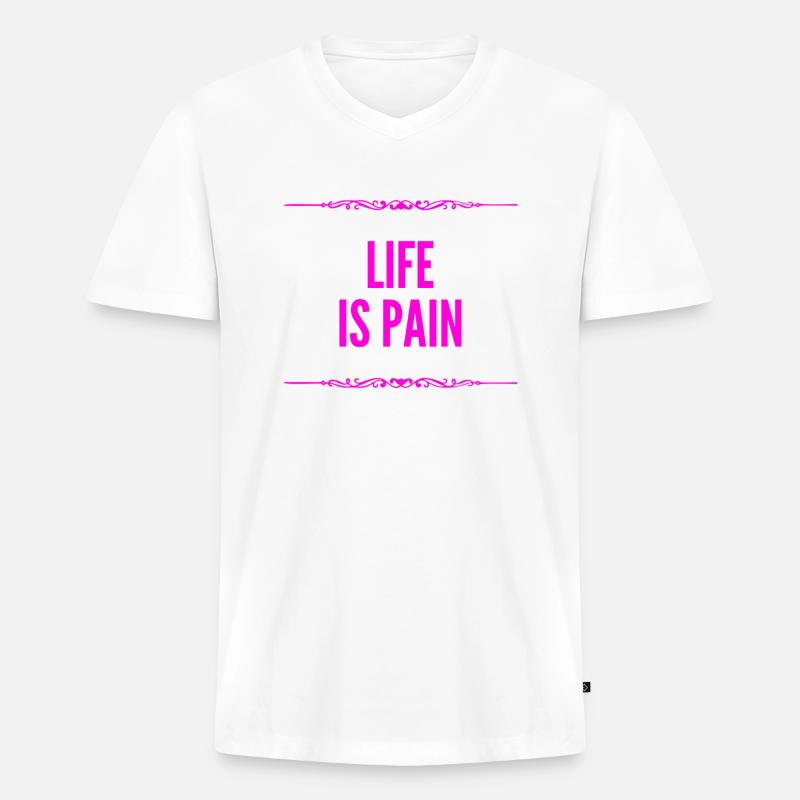 so eine Qual - Männer Premium Bio T-Shirt mit V-Ausschnitt - Weiß