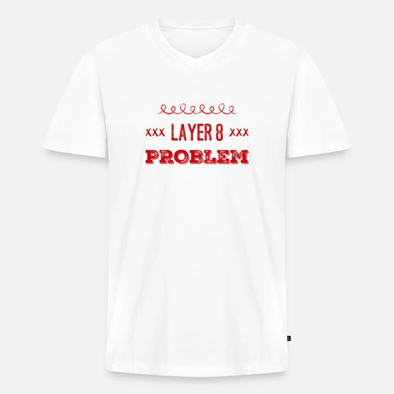 mal wieder Layer 8 - Männer Premium Bio T-Shirt mit V-Ausschnitt - Weiß