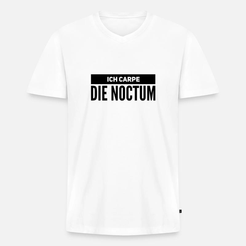so sieht eine Nachteule aus - Männer Premium Bio T-Shirt mit V-Ausschnitt - Weiß