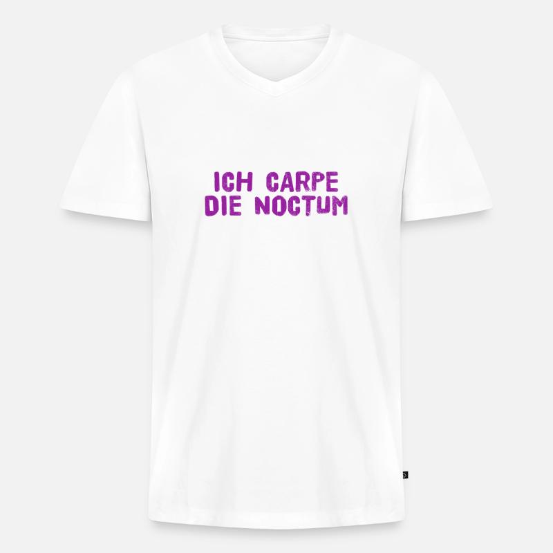 ich bin eine Nachteule - Männer Premium Bio T-Shirt mit V-Ausschnitt - Weiß
