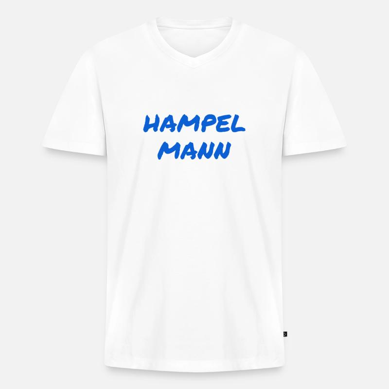 ich mache den Hampelmann - Männer Premium Bio T-Shirt mit V-Ausschnitt - Weiß