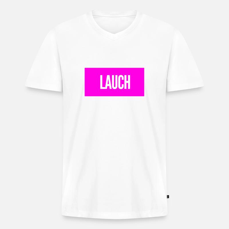 ich bin ein echter Lauch - Männer Premium Bio T-Shirt mit V-Ausschnitt - Weiß