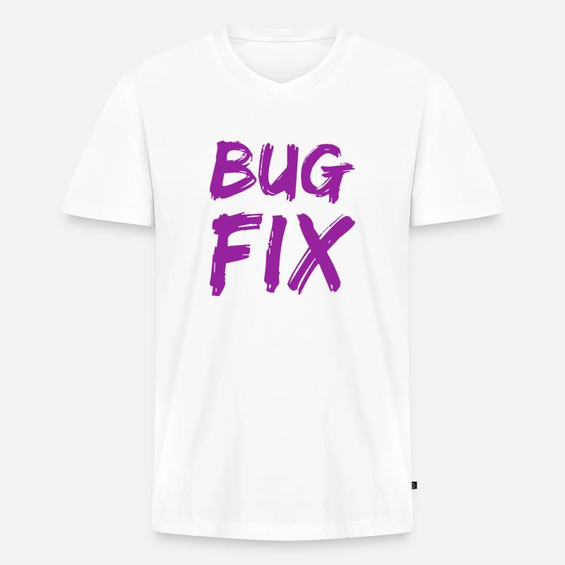 Bugfix - Männer Premium Bio T-Shirt mit V-Ausschnitt - Weiß