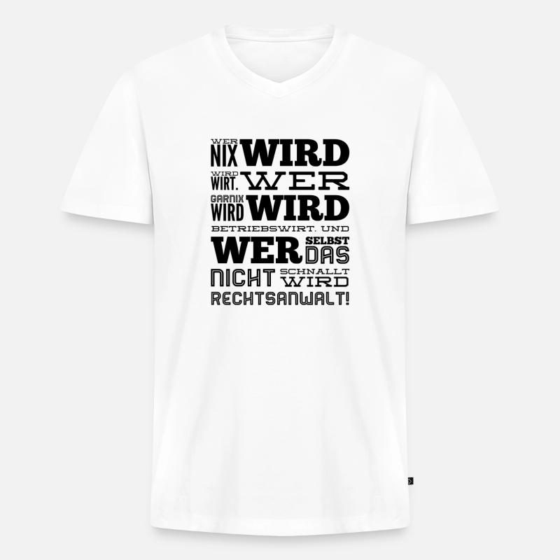 jeder wird etwas - Männer Premium Bio T-Shirt mit V-Ausschnitt - Weiß
