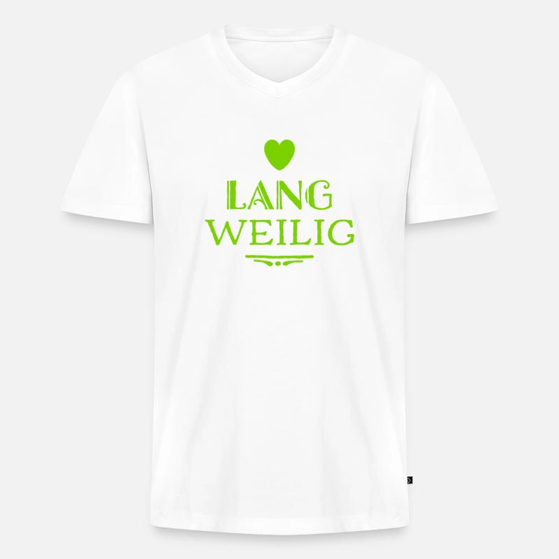 ich bin so gelangweilt - Männer Premium Bio T-Shirt mit V-Ausschnitt - Weiß