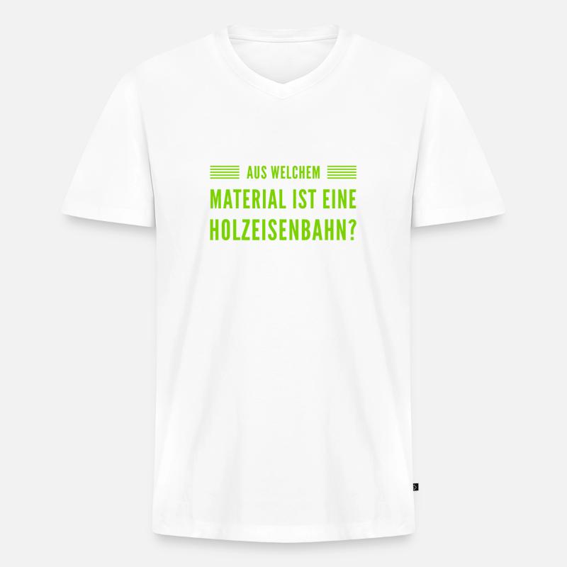 was könnte das sein? - Männer Premium Bio T-Shirt mit V-Ausschnitt - Weiß