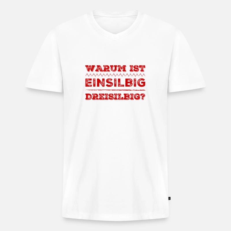 warum ist das so? - Männer Premium Bio T-Shirt mit V-Ausschnitt - Weiß
