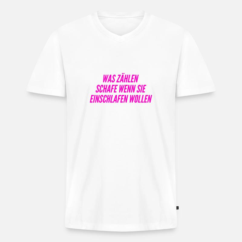 Schafe beim einschlafen - Männer Premium Bio T-Shirt mit V-Ausschnitt - Weiß