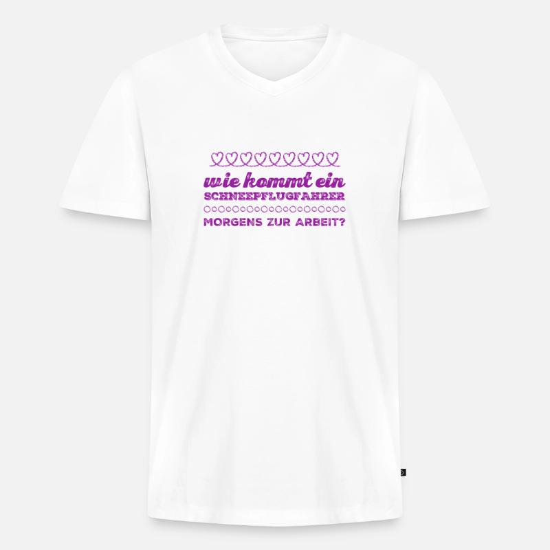 der Arbeitsweg - Männer Premium Bio T-Shirt mit V-Ausschnitt - Weiß