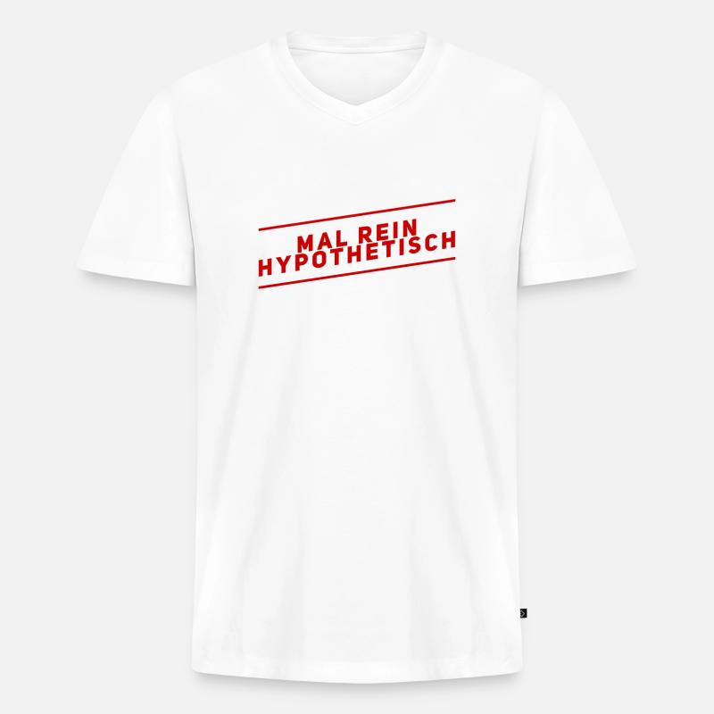 hypothetisch - Männer Premium Bio T-Shirt mit V-Ausschnitt - Weiß