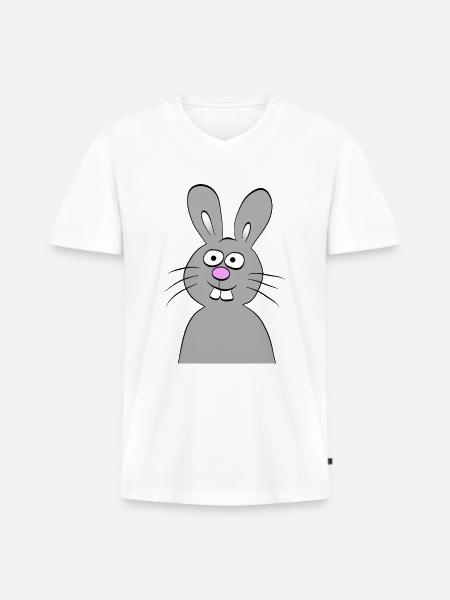 Funny rabbit - Men's Premium Organic T-shirt with V-neck - white