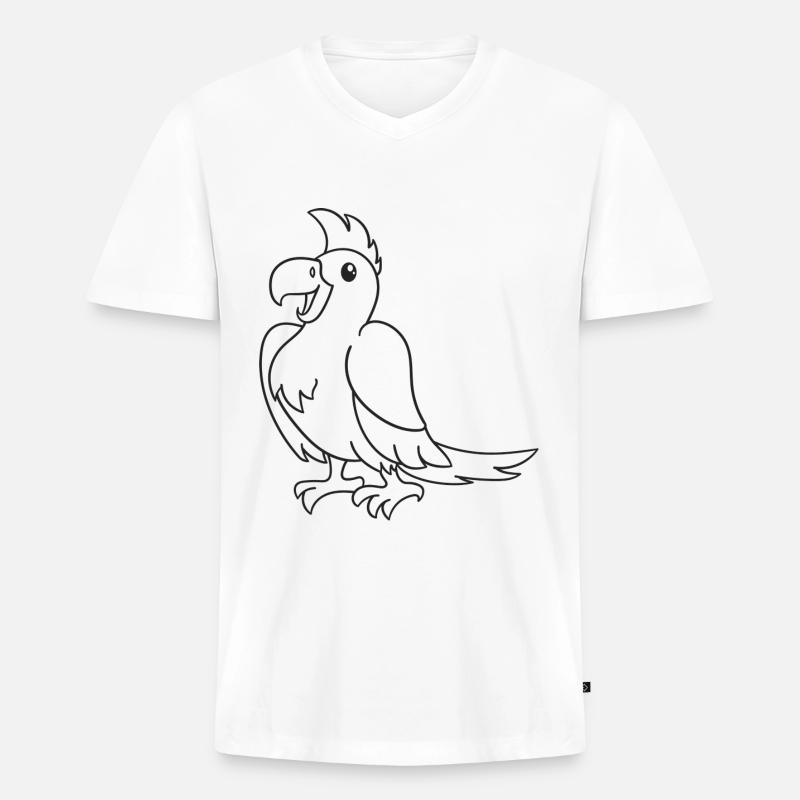 Papagei, Vogel, Geschenk, Geschenkidee - Männer Premium Bio T-Shirt mit V-Ausschnitt - Weiß