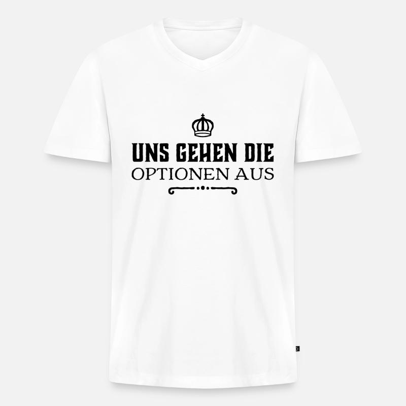 was können wir noch machen - Männer Premium Bio T-Shirt mit V-Ausschnitt - Weiß