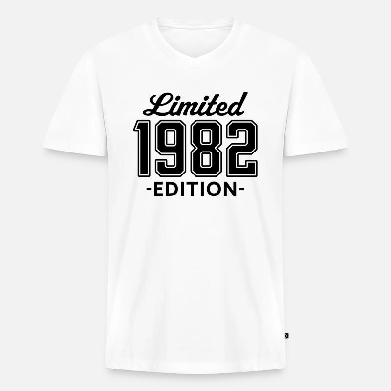 limited edition 1982 - Männer Premium Bio T-Shirt mit V-Ausschnitt - Weiß