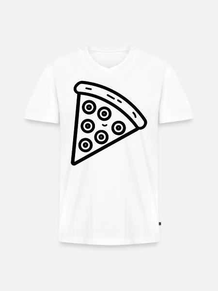 Pizza slice - Men's Premium Organic T-shirt with V-neck - white