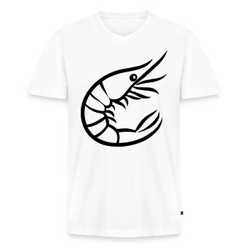 Crevette - T-shirt encolure en V Premium bio Homme - blanc - Devant - Nico (187cm)