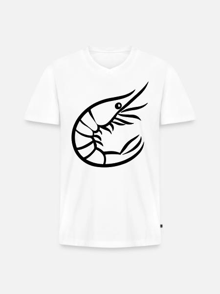Shrimp - Men's Premium Organic T-shirt with V-neck - white
