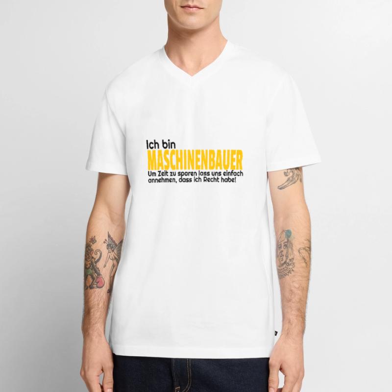 Mechanical engineering gift idea fun engineer Maschbau Men's Premium Organic T-shirt with V-neck
