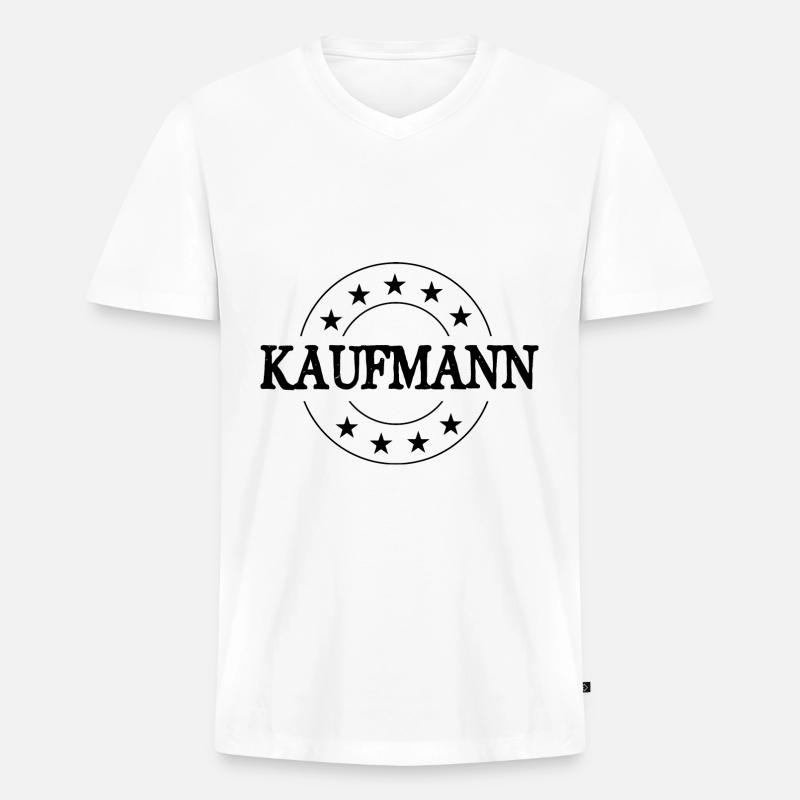 Kaufmann Beruf - Männer Premium Bio T-Shirt mit V-Ausschnitt - Weiß