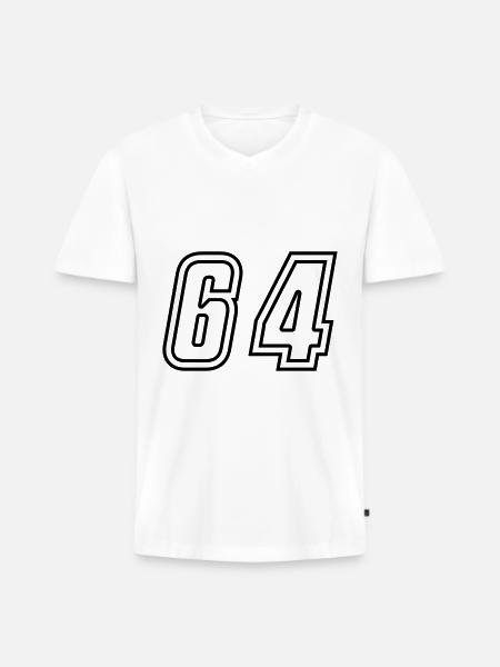 64 Number number - Men's Premium Organic T-shirt with V-neck - white
