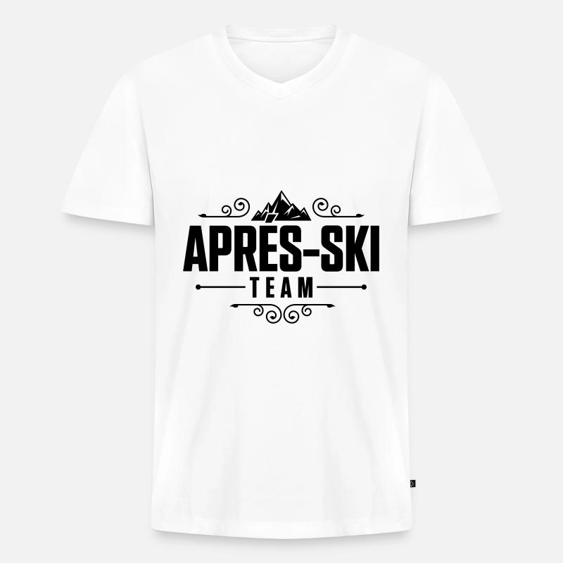 apres ski team - Männer Premium Bio T-Shirt mit V-Ausschnitt - Weiß