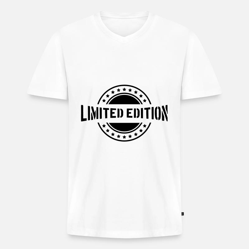 Limited Edition - Männer Premium Bio T-Shirt mit V-Ausschnitt - Weiß
